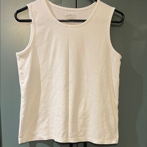 LL Bean Pima Cotton Tee Shell White Med